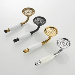 Chrome/Antique Brass/Black Bronze Golden Brass Ceramic Handle Shower Head Telephone Style Bathroom Hand Shower Head Spray