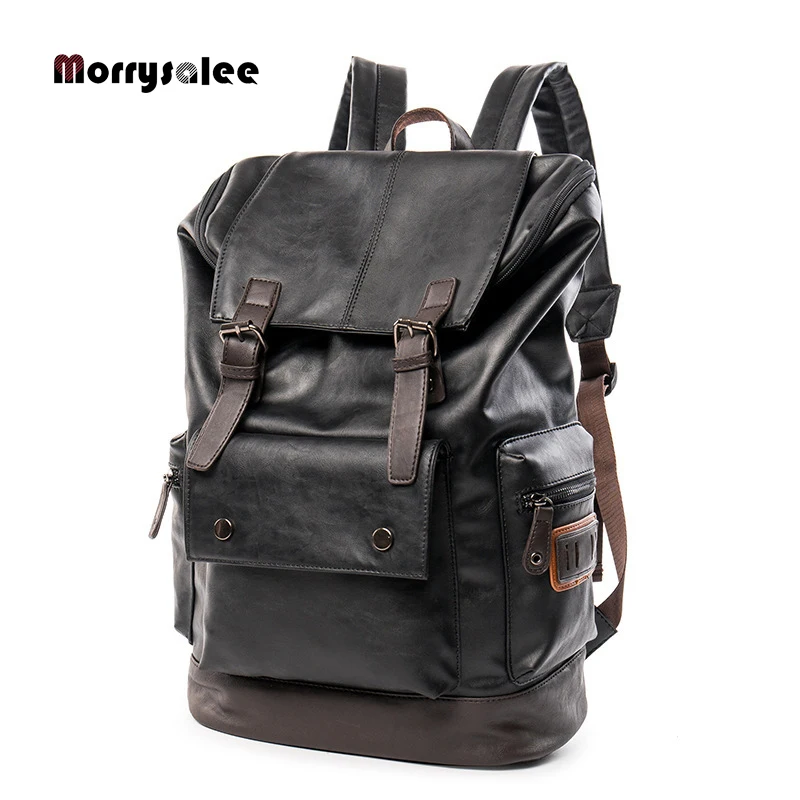 2024 New Retro Men's High Quality Leather Backpack 15.6 Inch Laptop Backpack Student Waterproof Backpack Leisure Travel Backpack