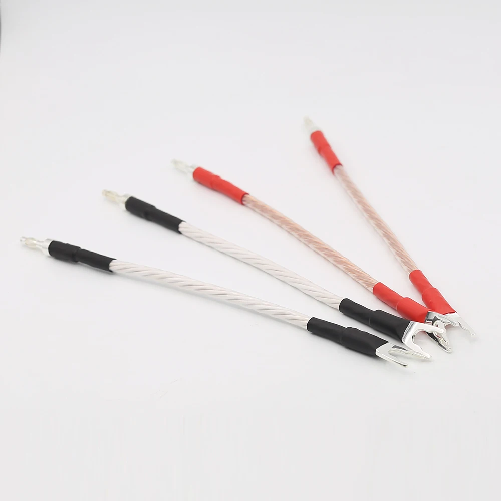 JUMPER-Banana Plugs Cable, Desempenho Speaker Cable, 4x20cm, Spades