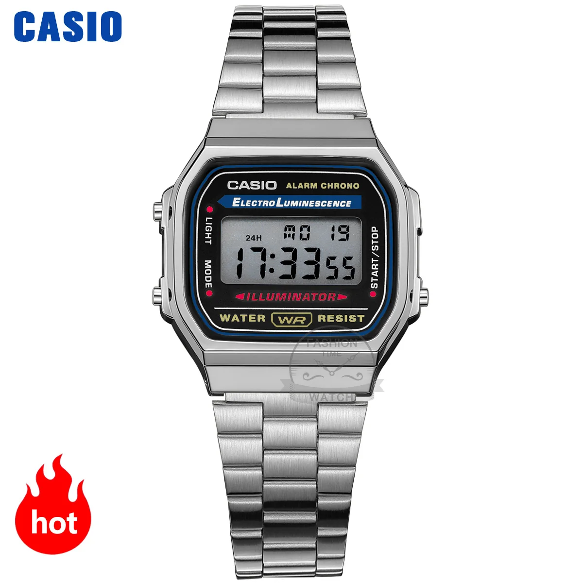 Casio silver watch for men LED digital Waterproof Quartz Small square table military Wrist Watch relogio masculi A158WA1D