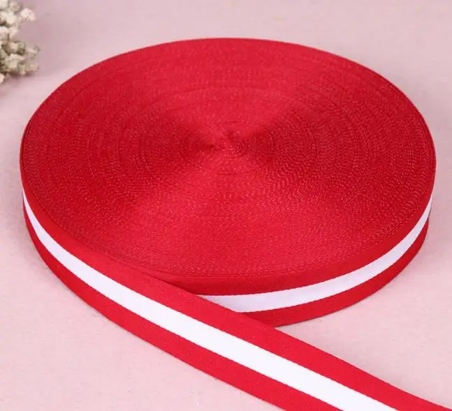 3M/lot 10mm 15mm 25mm DIY Gift packing webbing decoration belt red white stripe ribbon DIY Handmade Sewing Accessories material