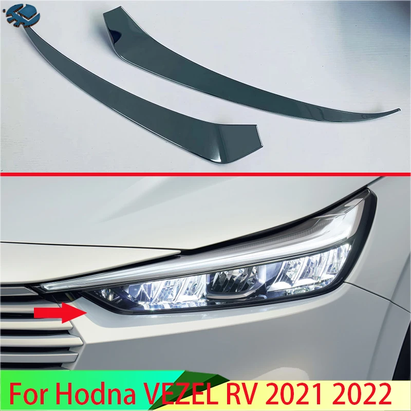 For Hodna VEZEL HR-V 2021 2022 Car Accessories ABS Chrome Headlamp Lamp Eyebrow Trim Molding