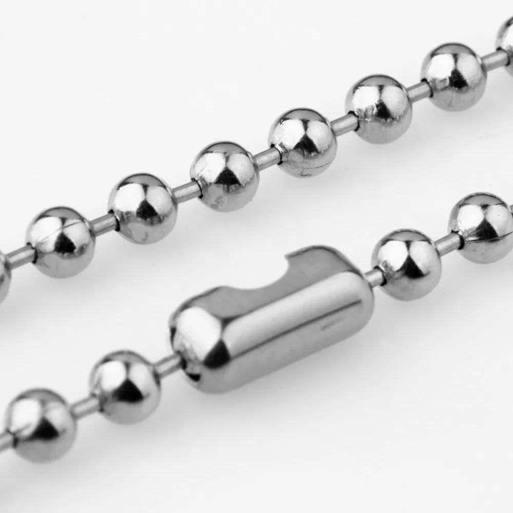 Custom Size 7-40inch 8mm/10mm/12mm Cool Gold Color 316L Stainless Steel Ball Link Chain Necklace Party Gift for Women Men