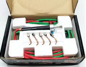 Kit de antorcha pequeña de orfebrería, equipo de herramientas de joya, máquina de soldadura de joyería, soplete de propano, herramienta de fabricación de joyería, 1 Juego con 5 puntas