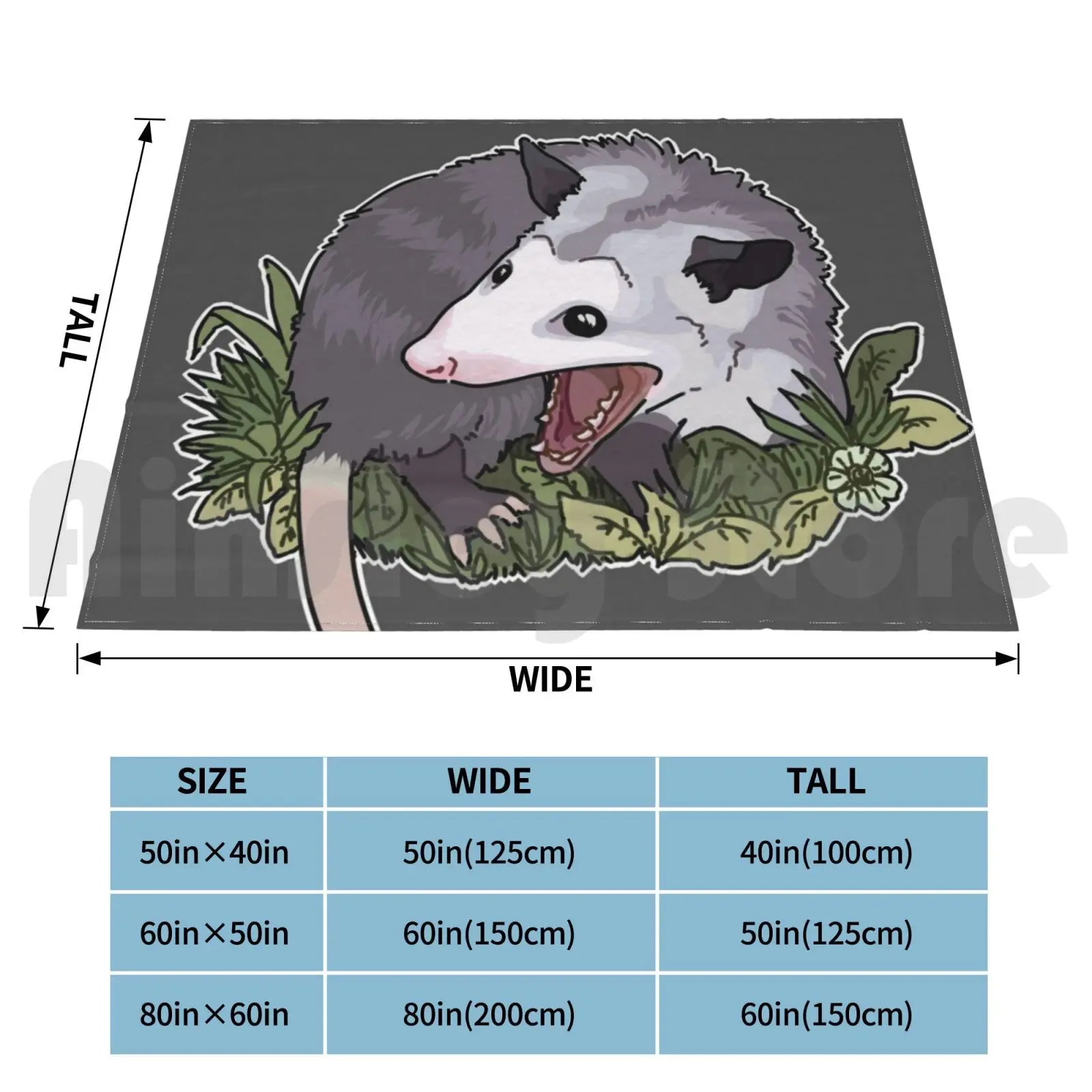 Screaming Possum Blanket Fashion Custom Possum Opossum Meme Scream At Own Ass Scream At Own Ass Possum Possum