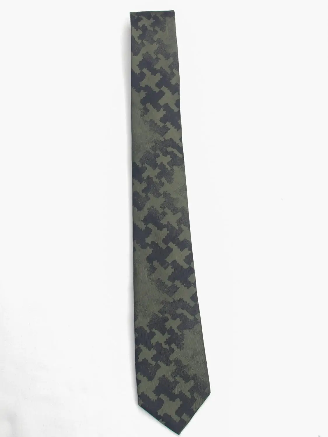 army green pattern tie with fashion patterned skinny ties men 2020