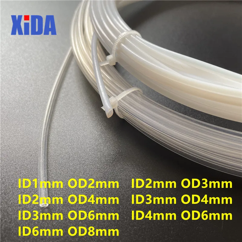 10M PTFE Tube Clear White PiPe J-head Hotend RepRap Rostock Bowden Extruder Throat For Filament 1.75/3.0mm ID 2mm 3mm OD 4mm