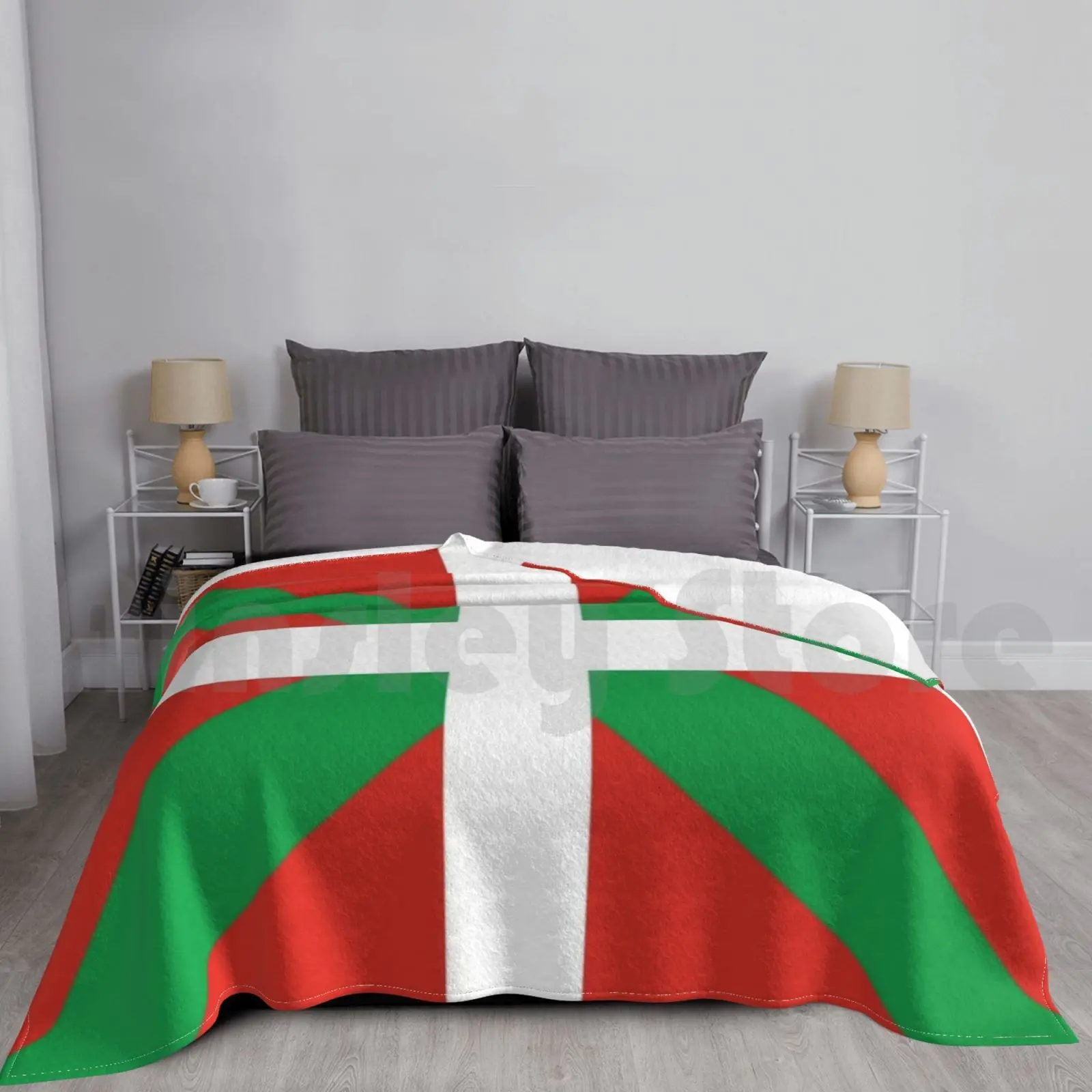 Baskische Flagge Blanket For Sofa Bed Travel Basque Euskal Herriao Euskadi Alava Biscay Guipuzcoa Araba Bizkaia