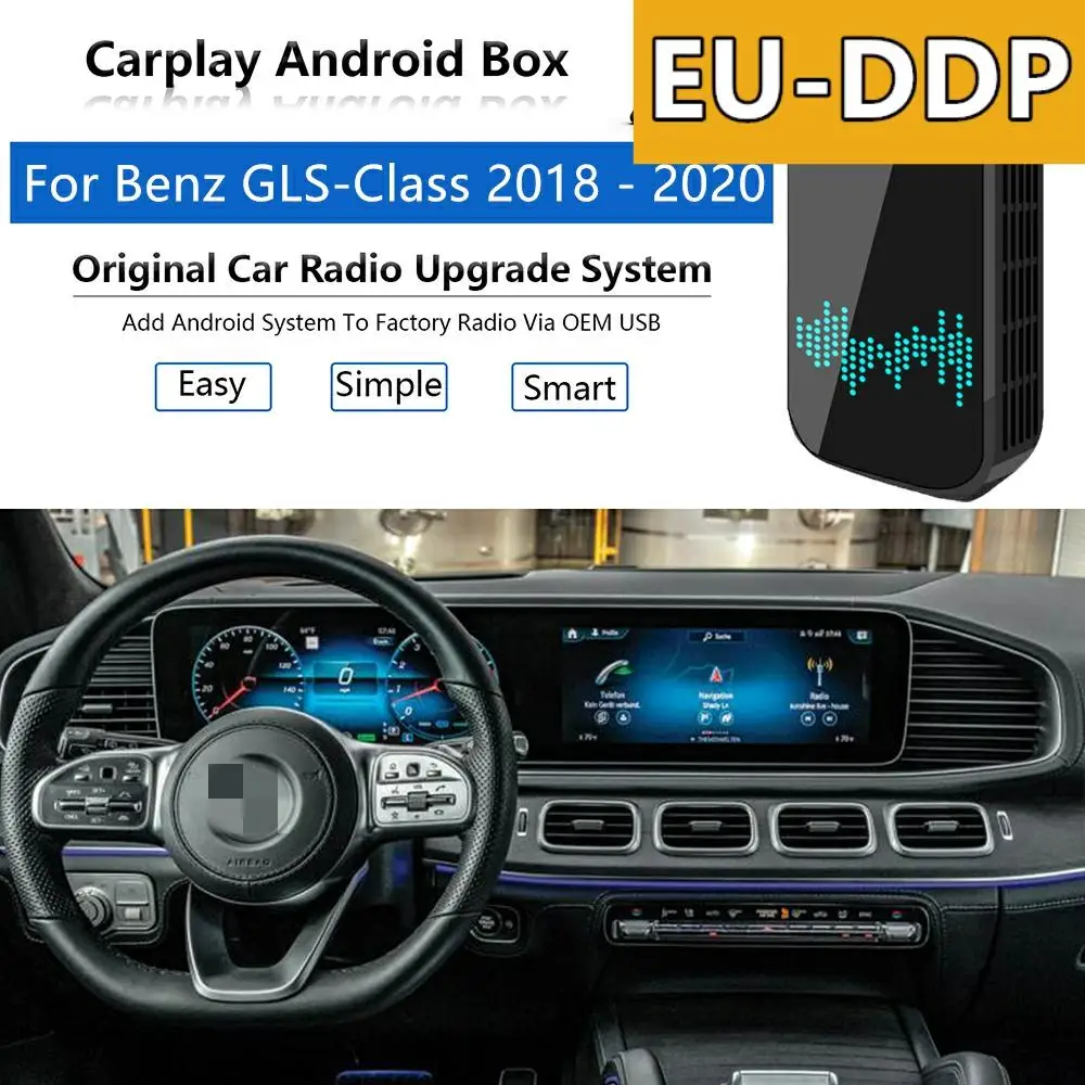 Android AI Box Carplay upgrade For Mercedes Benz GLS 2018 - 2020 Radio Apple Autoradio Car Multimedia Player Wifi