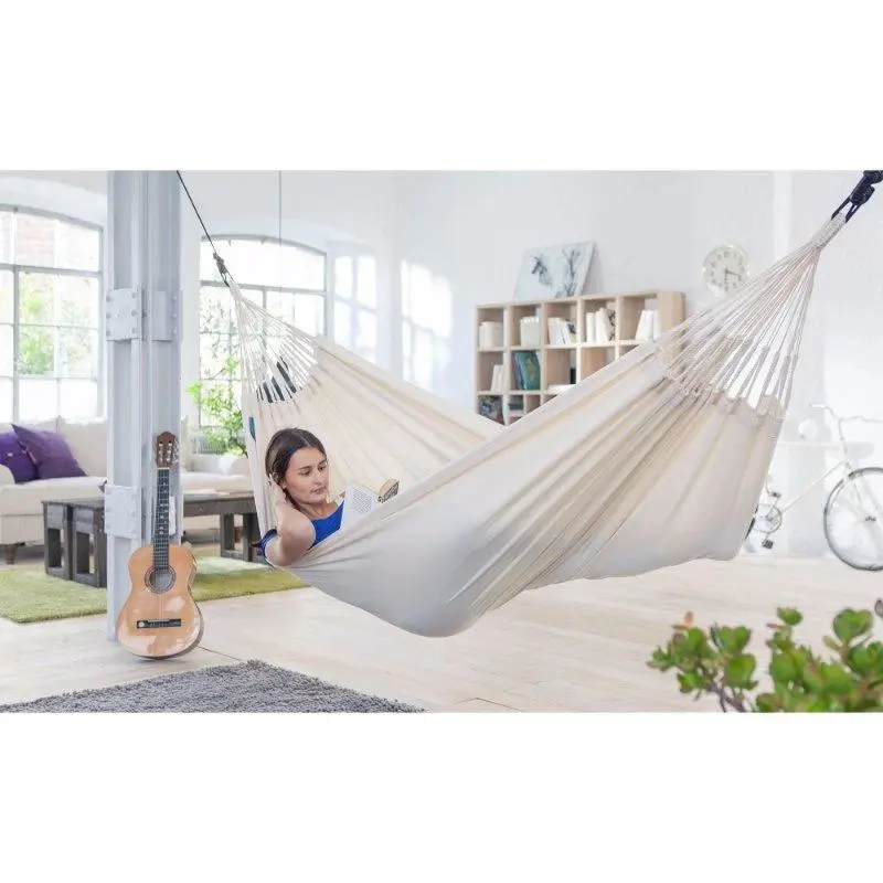 The Double Brazilian Style Hammocks are tightly woven with 100% cotton cloth