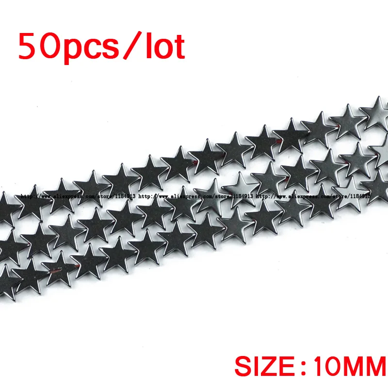 6/8/10MM Pentagram Five-Pointed Star Black Hematite Natural Stone Charms Loose Beads For Jewelry Bracelet Making DIY Accessories