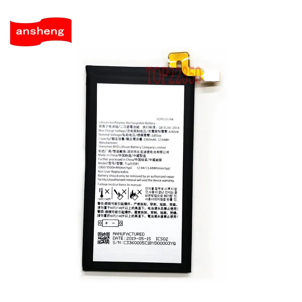 Original 3360mAh TLp035B1 Battery For BlackBerry Keytwo KEY2 Cellphone