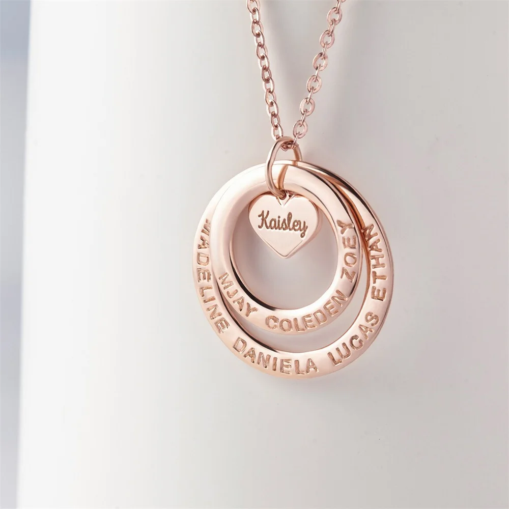 Tangula Customized Name Necklace Stainless Steel Pendant with Family Name A Perfect Gift for Grandma Mom on Any Occasion