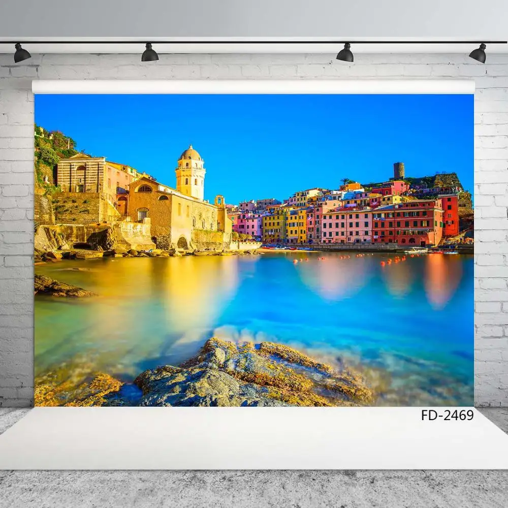 خلفية للتصوير الفوتوغرافي في Vintage Castle View ، المناظر البحرية ، السماء ، للأطفال الصغار ، استوديو الصور