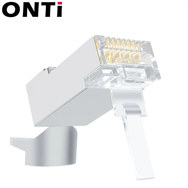 Onti-network cable connector, Cat6A, CAT7, shielded, FTP, 8P8C, crimp connectors, 10/50/100PCs