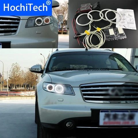 Белая фара HochiTech 6000K CCFL, комплект глаз ангела демона, Раньи глаза для INFINITI FX35 FX45 2003-2008