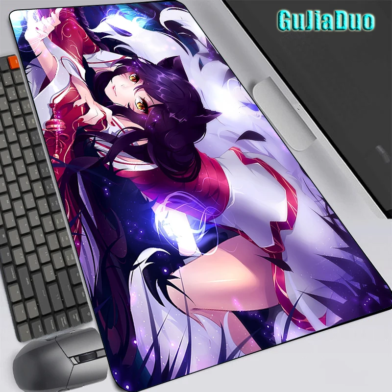 Ahri League of Legends Mouse Pad Large Gamer Pc Computer Keyboard Nonslip Sexy Anime Mousepad Gaming Room Accessories Kawaii Mat