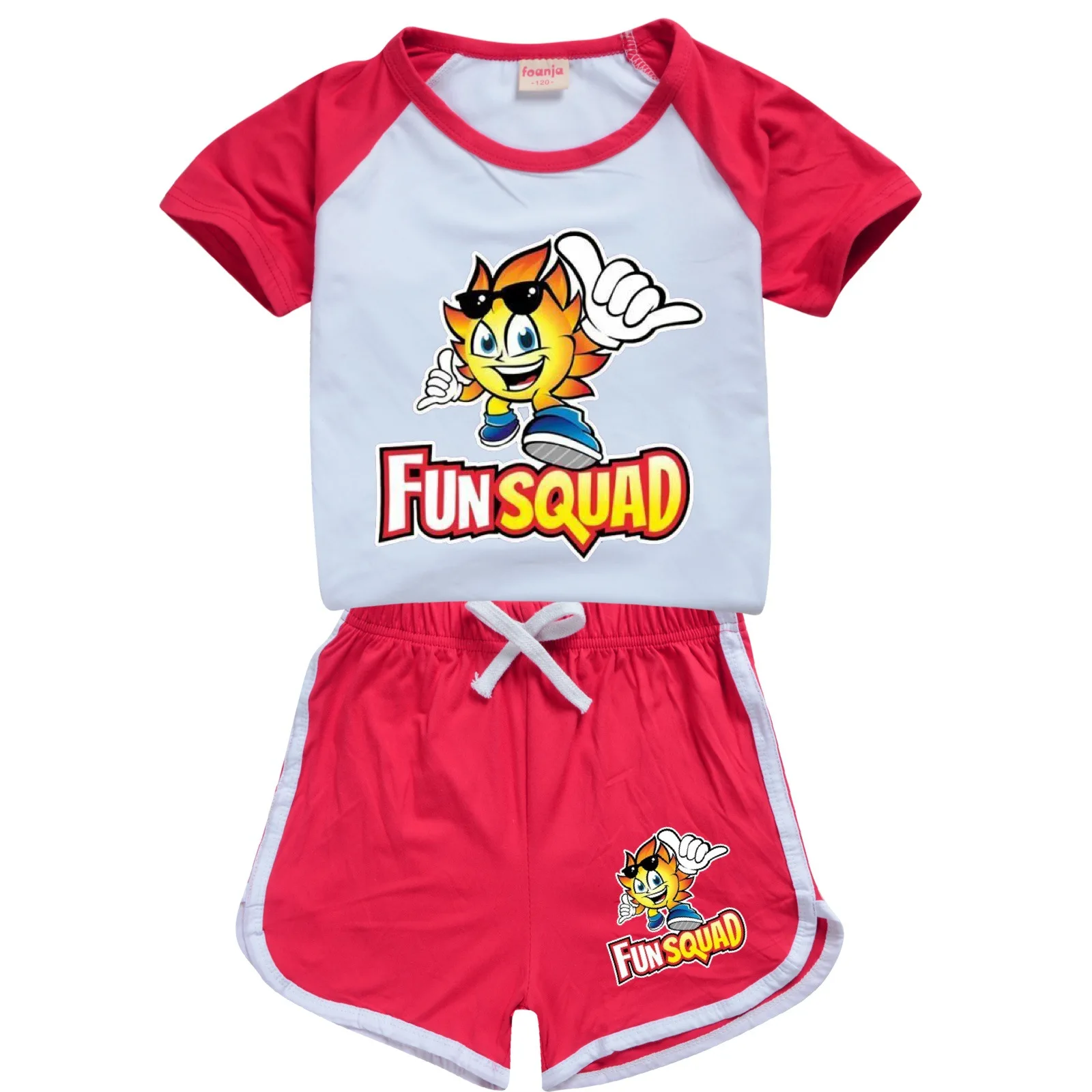 New Fun Squad game Toddler Boy Clothes Summer Pajamas Cotton Short Sleeve T Shirt + Shorts Costume Girls Casual Sportswear Set