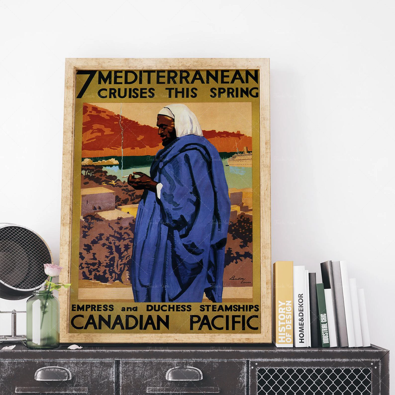 7 Mediterranean Cruises This Spring by Canadian Pacific Vintage UK Travel Art Print