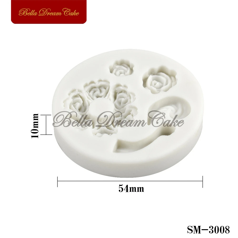 3D Mini Rose Bloem Theepot Siliconen Mal Chocolade Fondant Mould Diy Klei Zeep Mallen Taart Decoreren Gereedschappen Bakken Accessoires