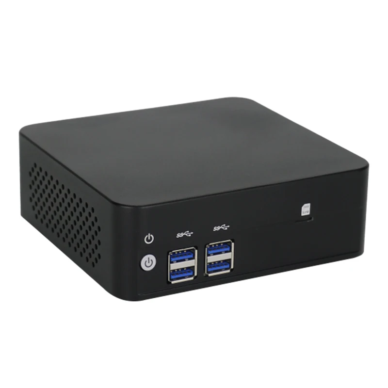 Newest Fanless Mini PC Quad Core i7 8550U i5 8250U with DP HDMI Dual LAN Mini Desktop Computer windows10 HTPC pakage pc