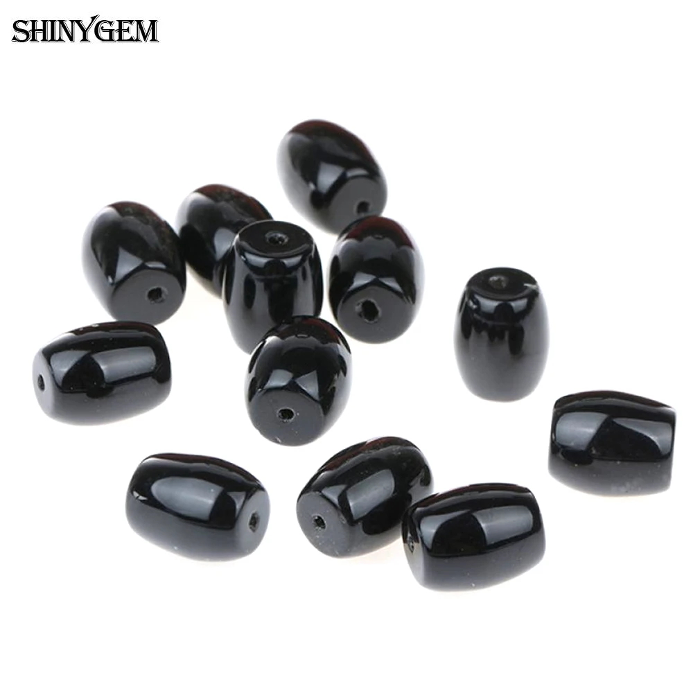 

30Pcs 8*10mm Barrel Shape Brazil Black Agates Loose Natural Solid Onyx Beads DIY Jewelry Finding Making Necklaces Bracelet