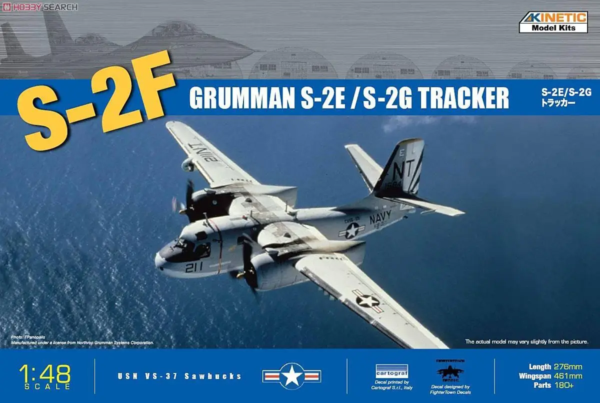 

KINETIC K48024 1:48 scale S-2F GRUMMAN S-2E / S-2G TRACKER MODEL KIT