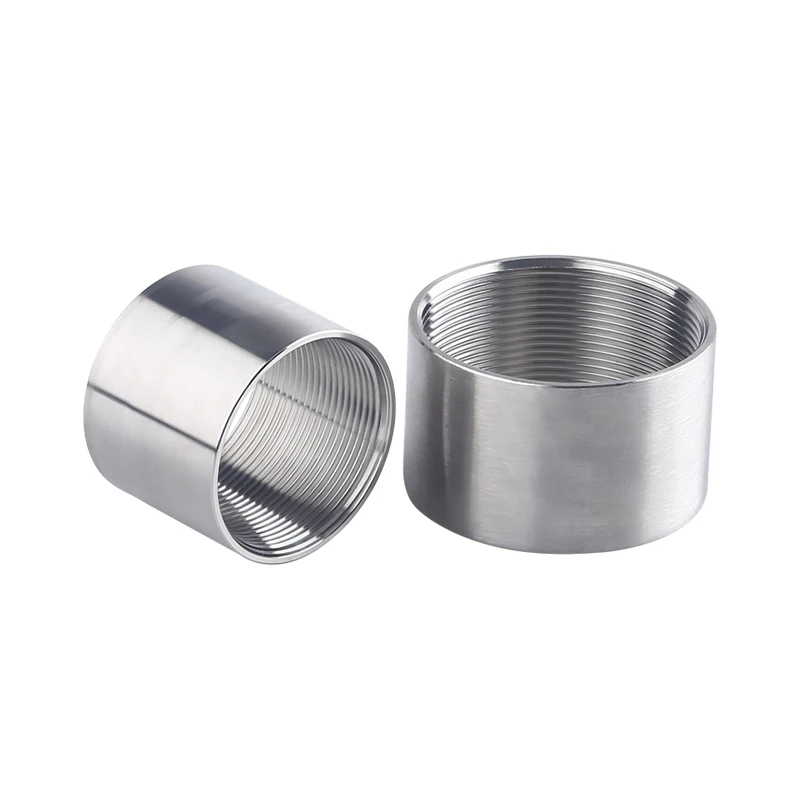 Polished 1/4'' - 2'' BSP Female Thread 304 Stainless Steel Fitting SS304 Equal Coupling Straight Water Pipe Joint Connector