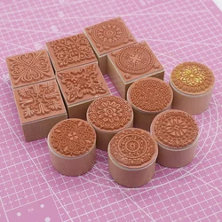 Baroque Clay Stamp Polymer Clay Tool Square Round Mandala Lace Texture Press Emboss for Pottery Arcilla Polarcilla Rubber Stamp