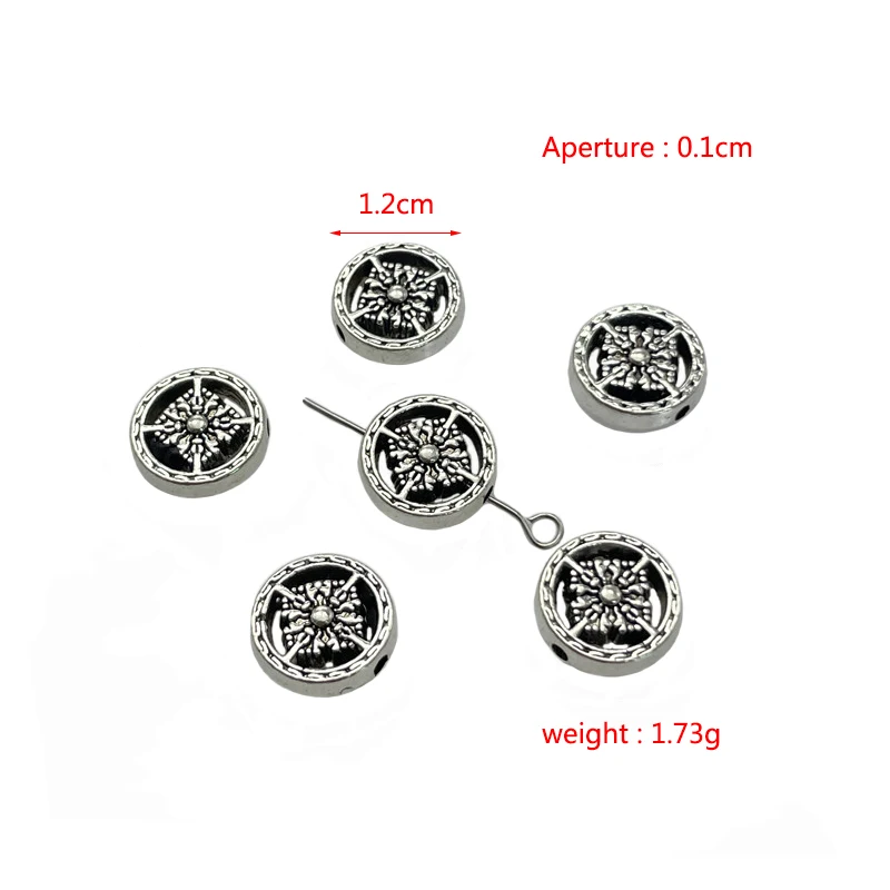 JunKang Alloy Perforated Wheel Shape Spacer Beads DIY Amulet Bracelet Necklace Jewelry Craft Connector Discovery Accessories