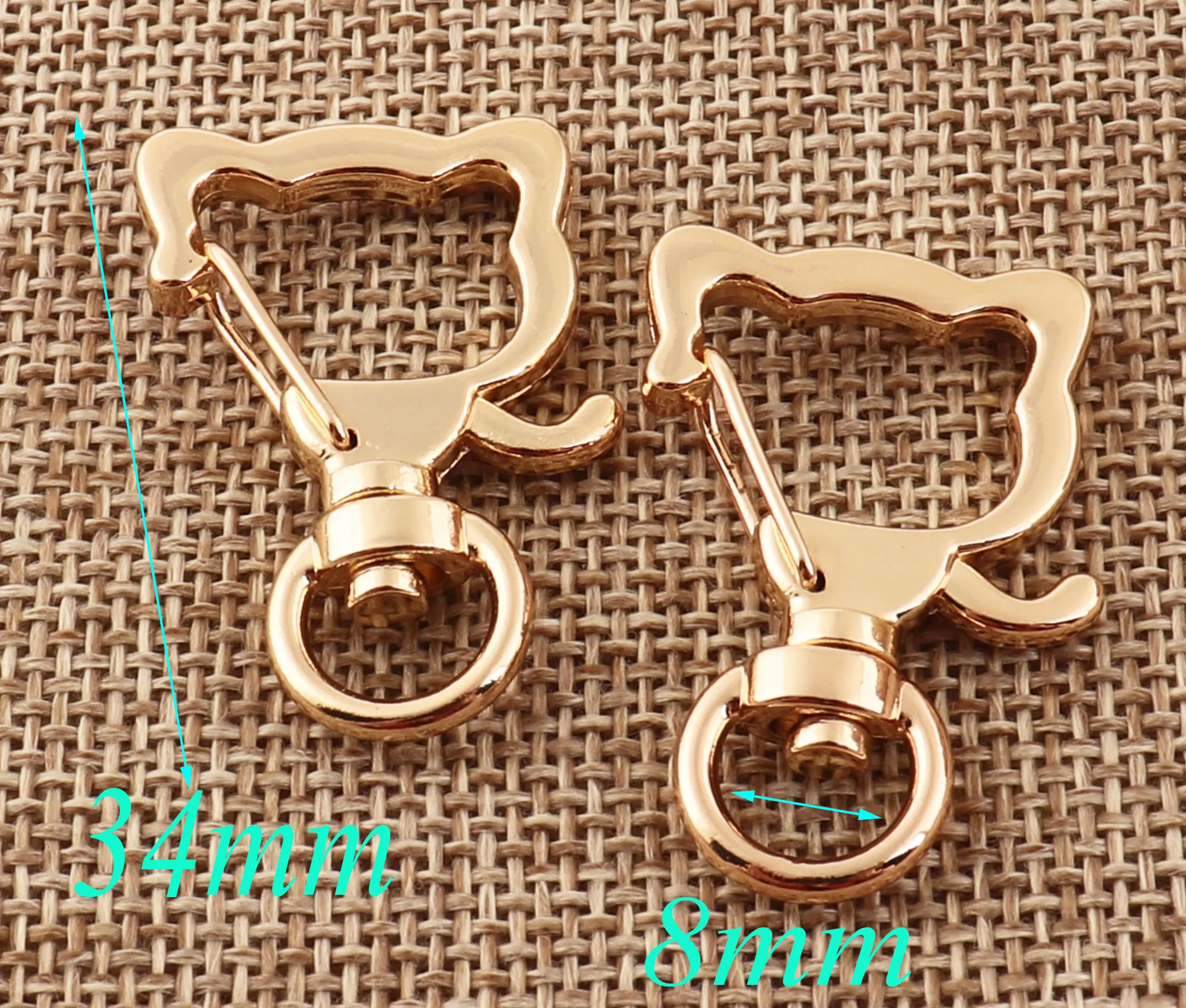 

10 PCS Pale Gold Cat Head Lobster Swivel Clasps Hook Clasps Claws Carabiner Buckle Gate Bag Purse Strap Handbag Snap Purse