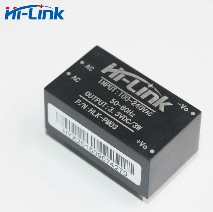 

Free shipping new Hi-Link 5pcs/lot isolated ac dc converter 90-264VAC to 3.3 Voltage smart home switch HLK-PM03