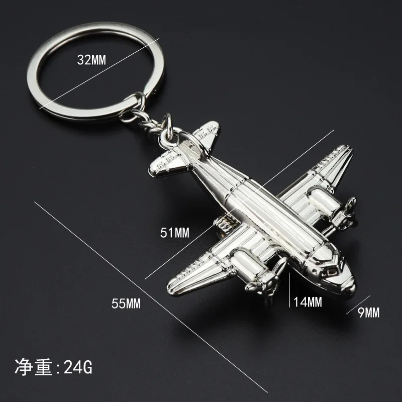 Creative Aviation Aircraft Keychain Car Metal Key Ring Male And Female Key Chain Business Small Gifts