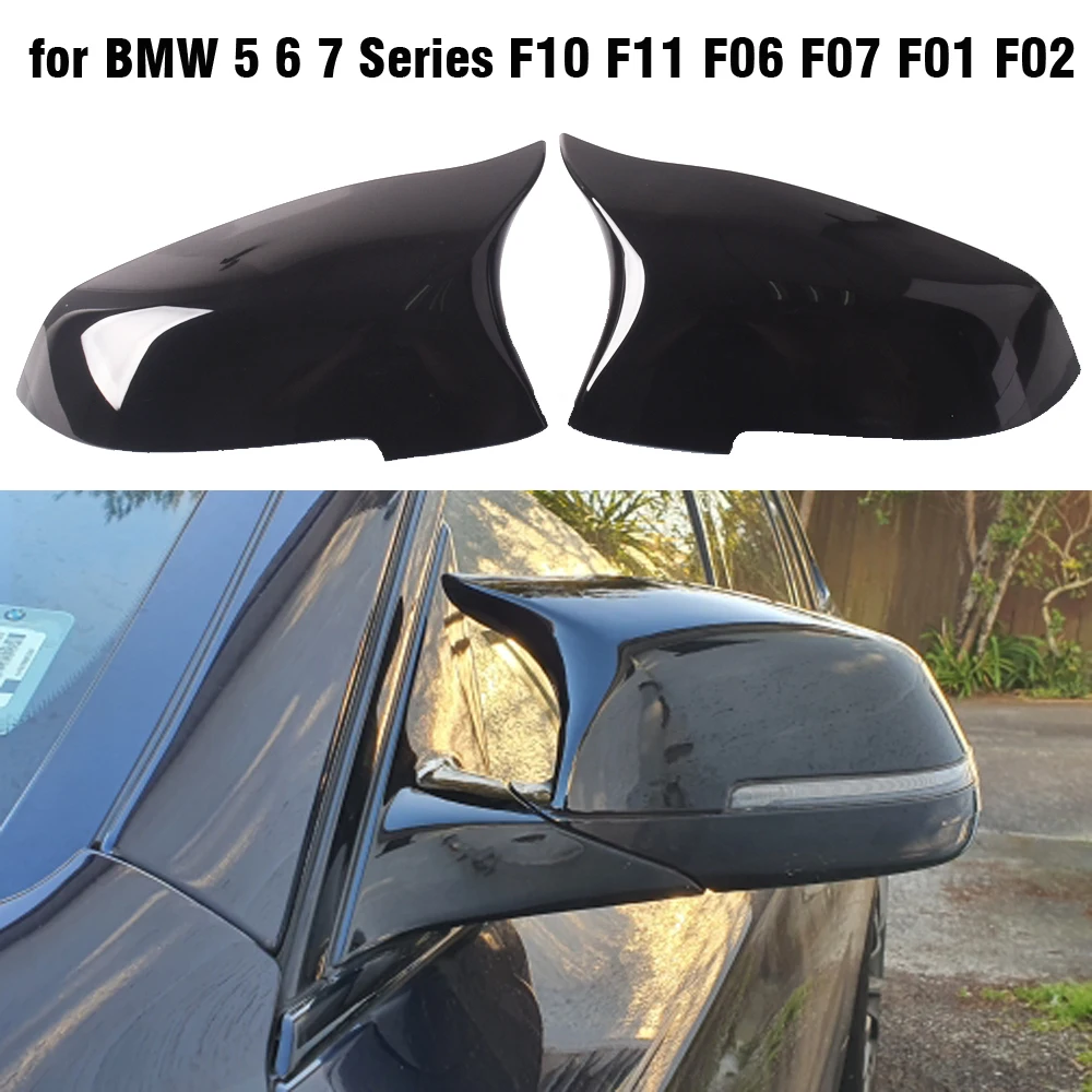 

1Pair Car Mirror Covers Side Rearview Auto Mirror Cover Cap For BMW 5 6 7 Series F10 F18 F11 F06 F07 F12 F13 F01 2014 2015 2016