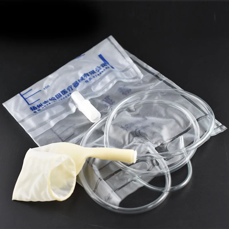 5P Medical Latex Sleeve Type Urine Bag Male Drainage Catheter Bag 1000ML Urine Collector Bag Urinal Pee Holder Bed Incontinence