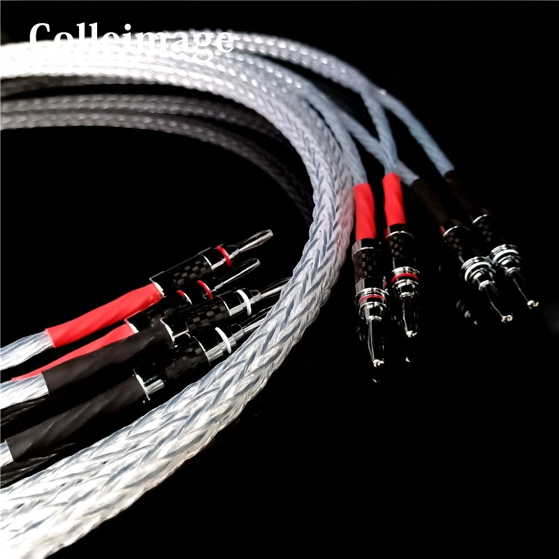 

Hifi 8ag OCC Silver-plated Hifi Speaker Cable High Performance Speaker Amplifier sound Connecting line，for Amplifier and CD