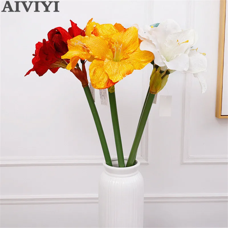 High-quality artificial 4 head fleece Clivia artificial flower fake flower family wedding decoration props decorations