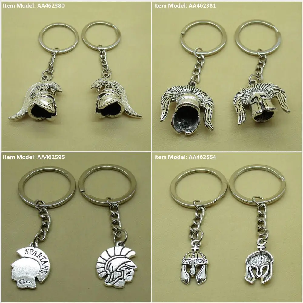 Keychain Keyring Knight Helmet Spartans Warrior Bag Charms Key Chains Rings