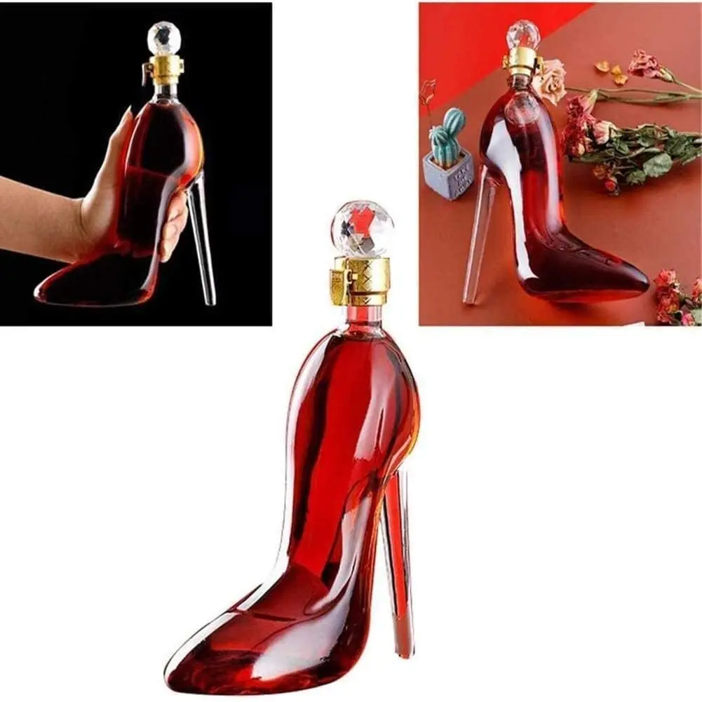 Whiskey Decanter High Heel Shape Wine Container Crystal Glass Decanting Aerator Home Decoration Creative Bar Sets Dispenser