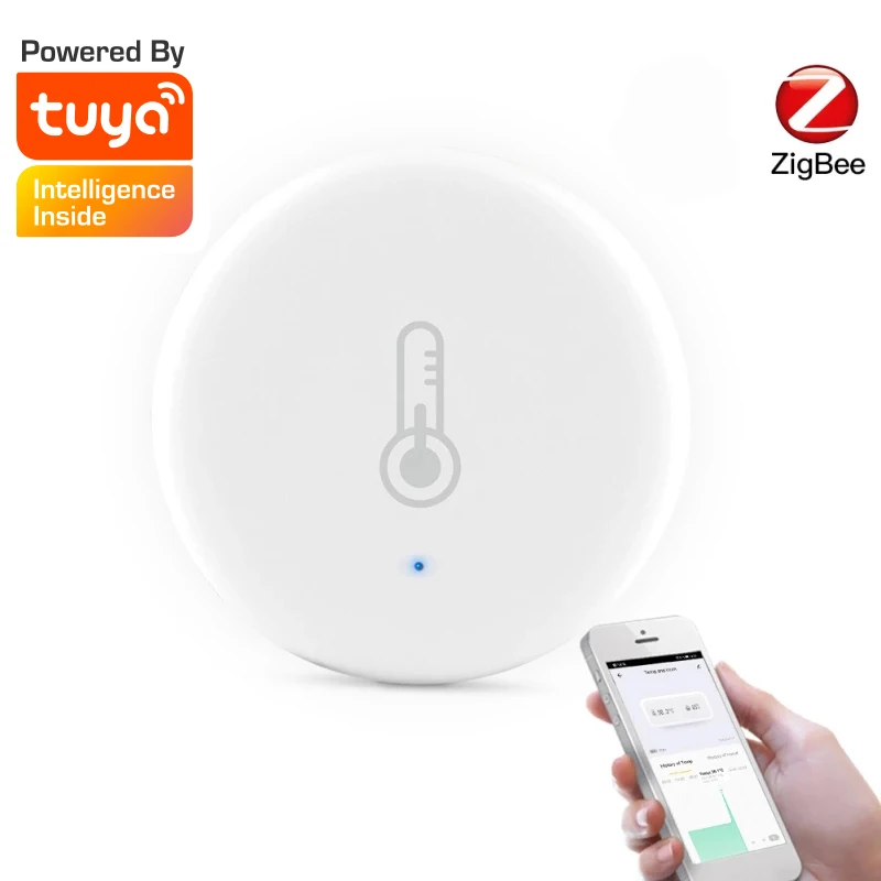 

Датчик температуры и влажности Tuay ZigBee, беспроводной прибор для контроля температуры и влажности с поддержкой приложения Tuya Zigbee Hub и Tuya