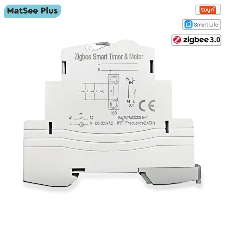 Tuya Smart ZigBee Electric Meter KWH Din Rail Energy Monitor Circuit Breaker Switch Timer Support Google Home Alexa ZigBee2MQTT