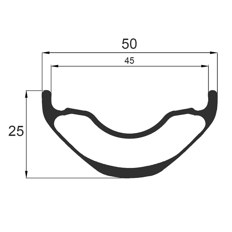 Carbon Rim 29ER 27.5ER MTB XC AM 50mm Wide 25mm Deep 45mm Inner Wide Clincher Tubeless 29Inch 650B Mountain Bike Wheel UD 3K 12K