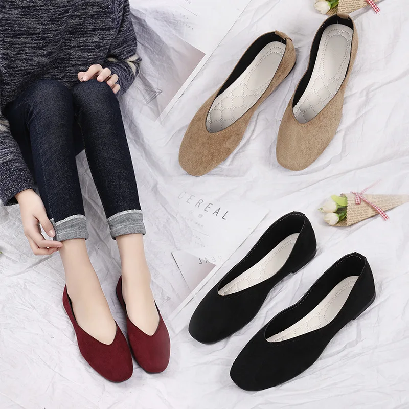 2024 Comfortable Flat Shoes Woman Soft Leather Loafers Slip On Spring Summer Casual Shoes Women Ballet Flats Women Shoes