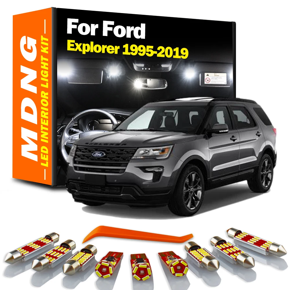 MDNG Canbus Interior LED Light Kit For Ford Explorer 1995-2016 2017 2018 2019 Reading Trunk License Plate Lamp Car Accessories