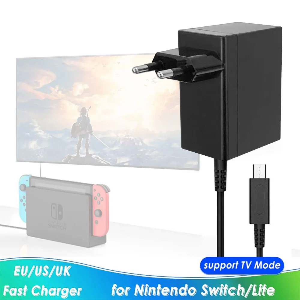 Caricabatterie originale per caricabatterie Nintendo Switch caricabatterie rapido da viaggio adattatore di alimentazione da parete modalità TV caricabatterie 5ft 1.5m PD per NS Lite
