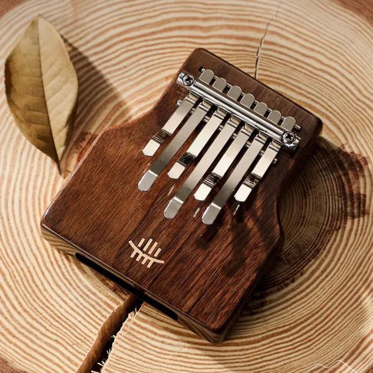 Hluru A Thumb piano Mini Professional Chords Kalimba 7 keys note tone Knock Musical instrument Black Walnut Vibraphone Xylophone