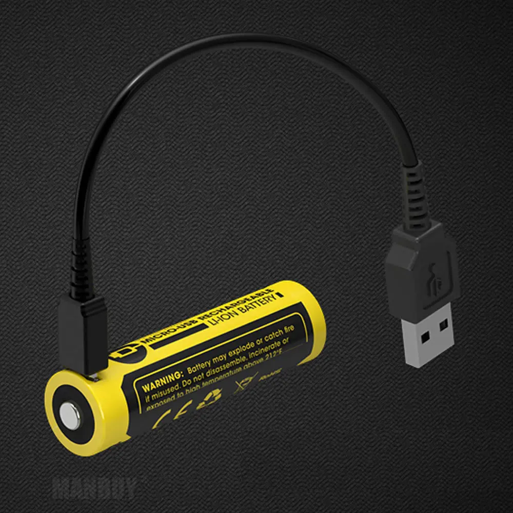 TOPSALE NITECORE NL1475R 750mAh14500 High Performance Micro-USB Rechargeable Li-ion Battery 2.7Wh Button Top Protected