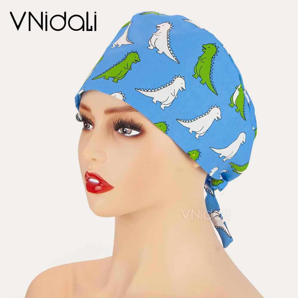 Wholesale prices printing Scrub Cap Breathable pet caring lab work cap gorro quirofano mujer nursing hat