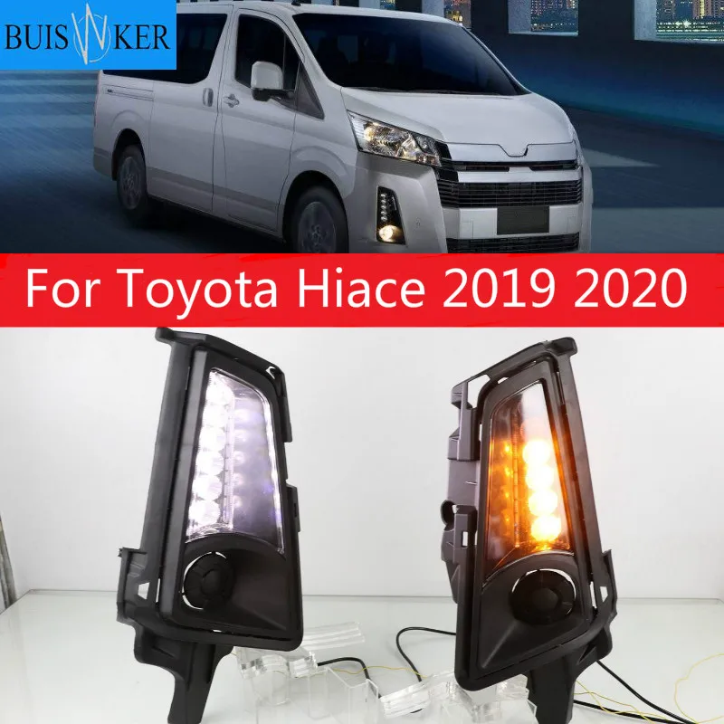 

2PCS Car LED Front Fog Light Auto Bulb Bumper Light Cover Daytime Running Light For Toyota Hiace 2019 2020 DRL