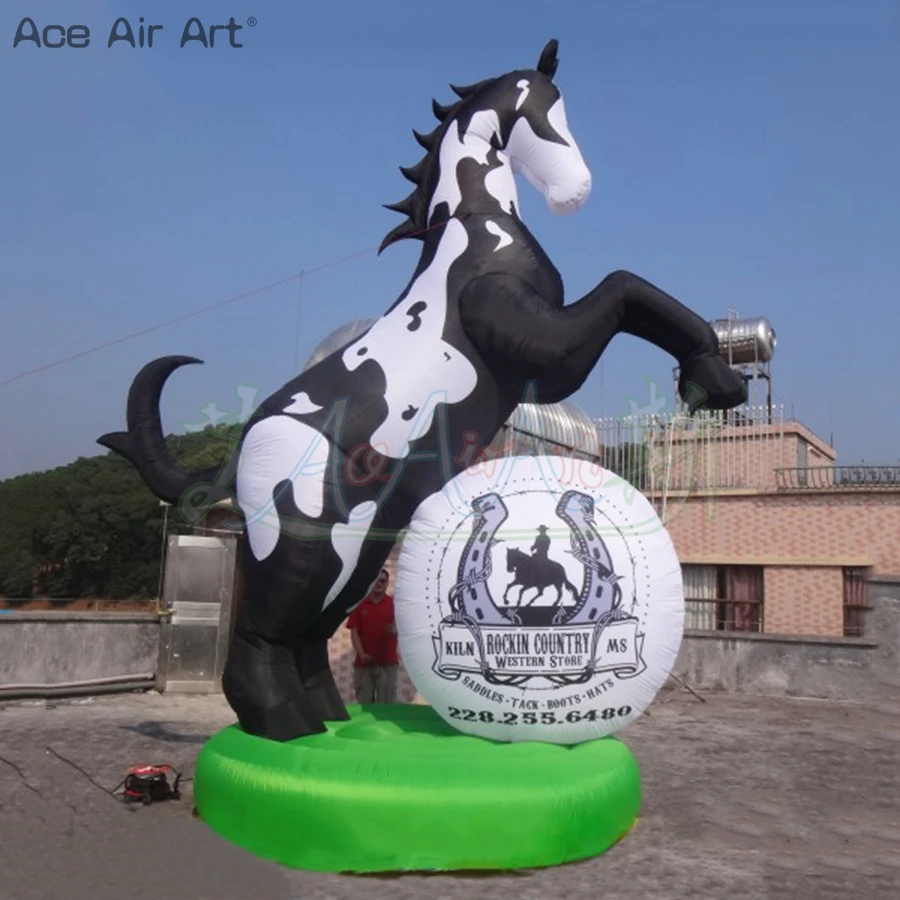 Caballo inflable gigante, modelo Animal inflable de 3/4/5mH con Base, réplica inflable al aire libre para fiesta hecha en China